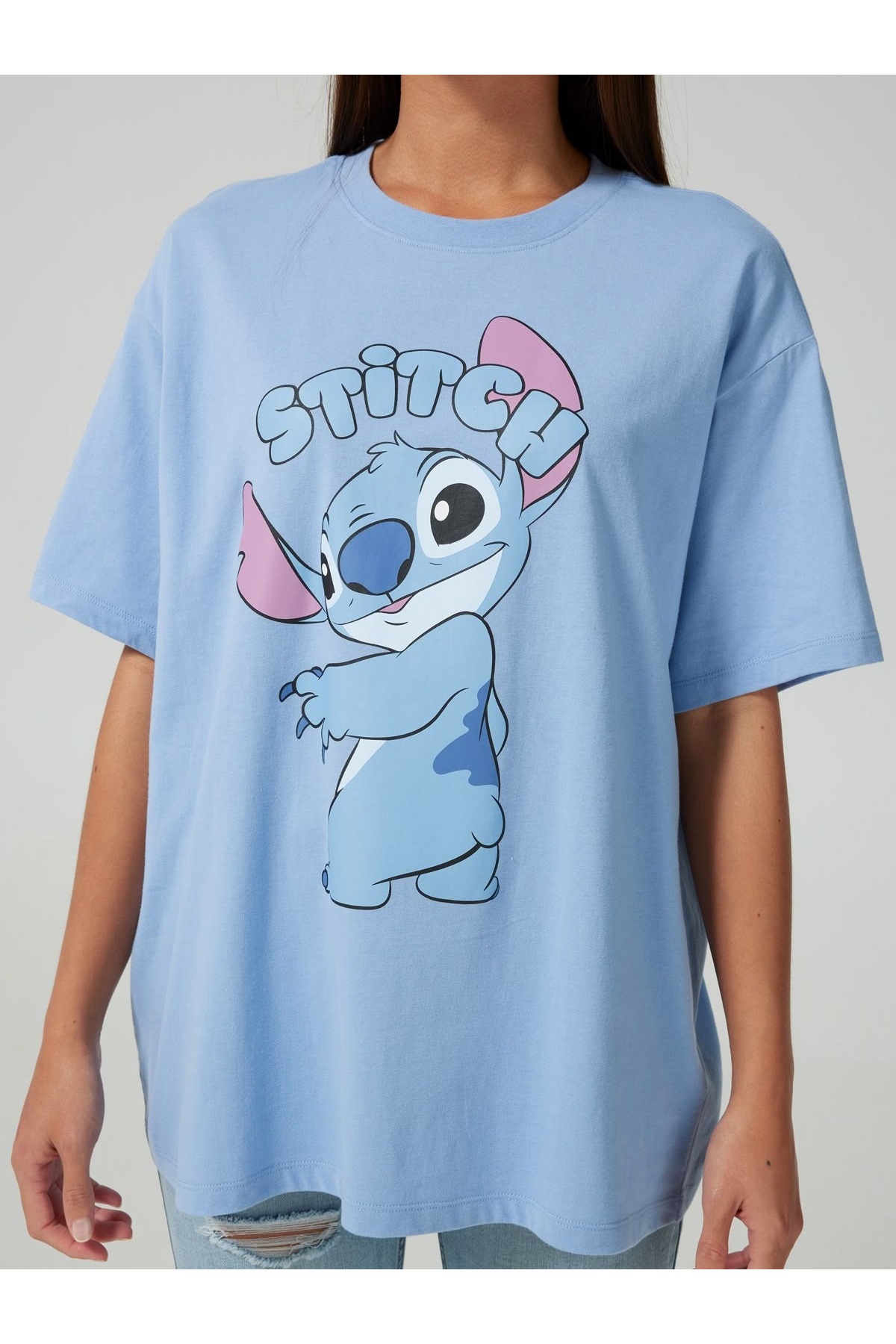 Kadın Oversize Stitch Baskılı Tişört 0 Pamuk Rahat Kalıp Sevimli Tasarım Günlük Kullanım Casual Streetwear 2XS XS S M L XL 2XL 3XL 4XL 5XL 6XL 7XL 8XL 9XL - الصورة 2