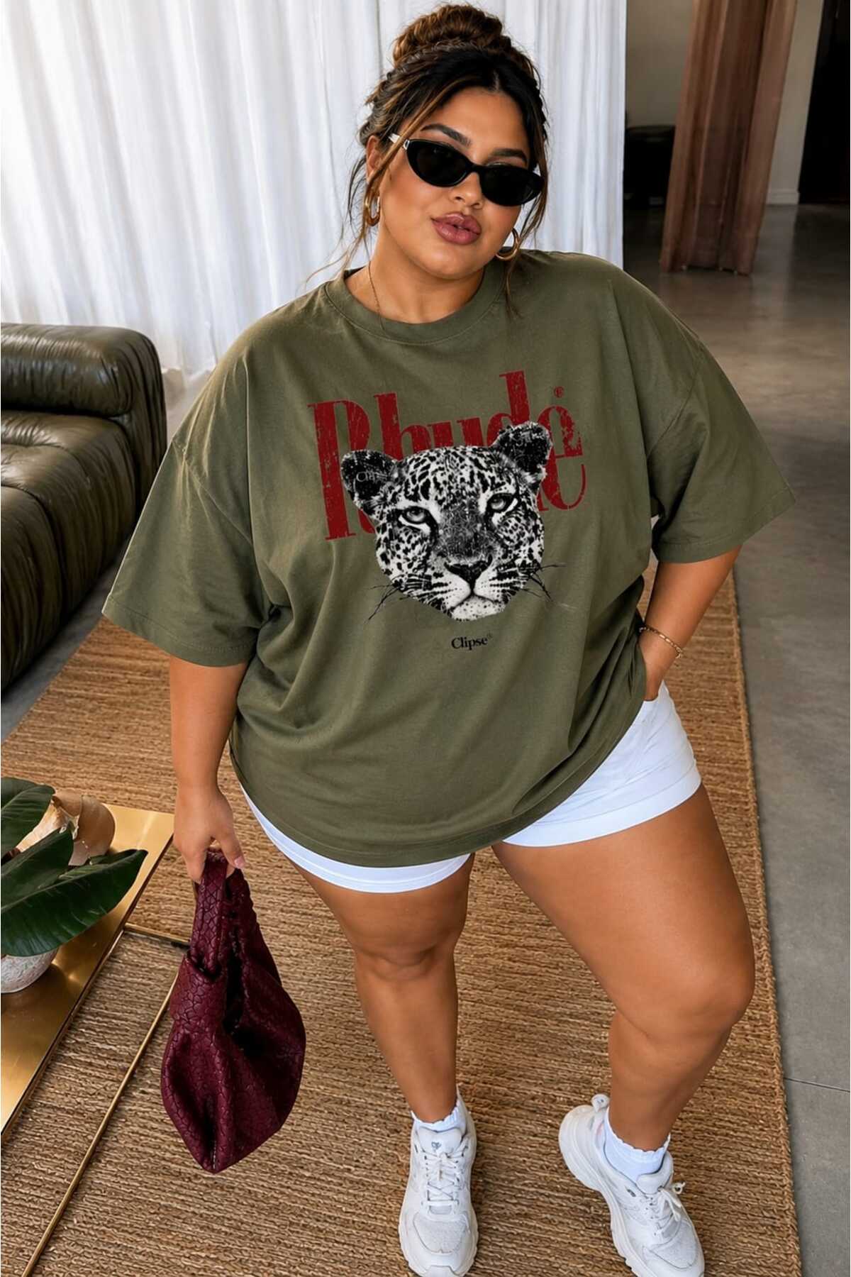 Kadın Büyük Beden Oversize Leopar Baskılı Tişört Bisiklet Yaka Kısa Kollu Basic Günlük Tişört L XL 2XL 3XL 4XL 5XL 6XL 7XL 8XL 9XL