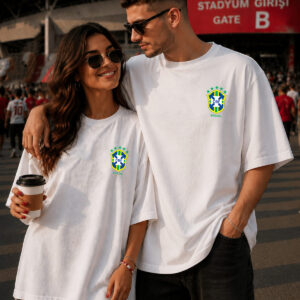 Unisex Brezilya Temalı Oversize Tişört 0 Pamuk Sevgili Kombini Taraftar Tişörtü Rahat Kalıp Günlük Kullanım Streetwear 2XS XS S M L XL 2XL 3XL 4XL 5XL 6XL 7XL 8XL 9XL