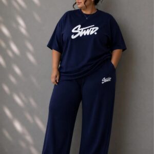 Kadın Büyük Beden Oversize Baskılı 2'li Eşofman Takımı Rahat Pamuklu Kalıp Günlük Streetwear Bordo XL 2XL 3XL 4XL 5XL 6XL 7XL 8XL 9XL