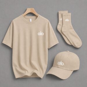 Baskılı Oversize Tişört Şapka Çorap Premium Set 3 lü