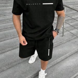 Erkek 2’li Basic Şort Takım Rahat Kalıp Modern Stil
