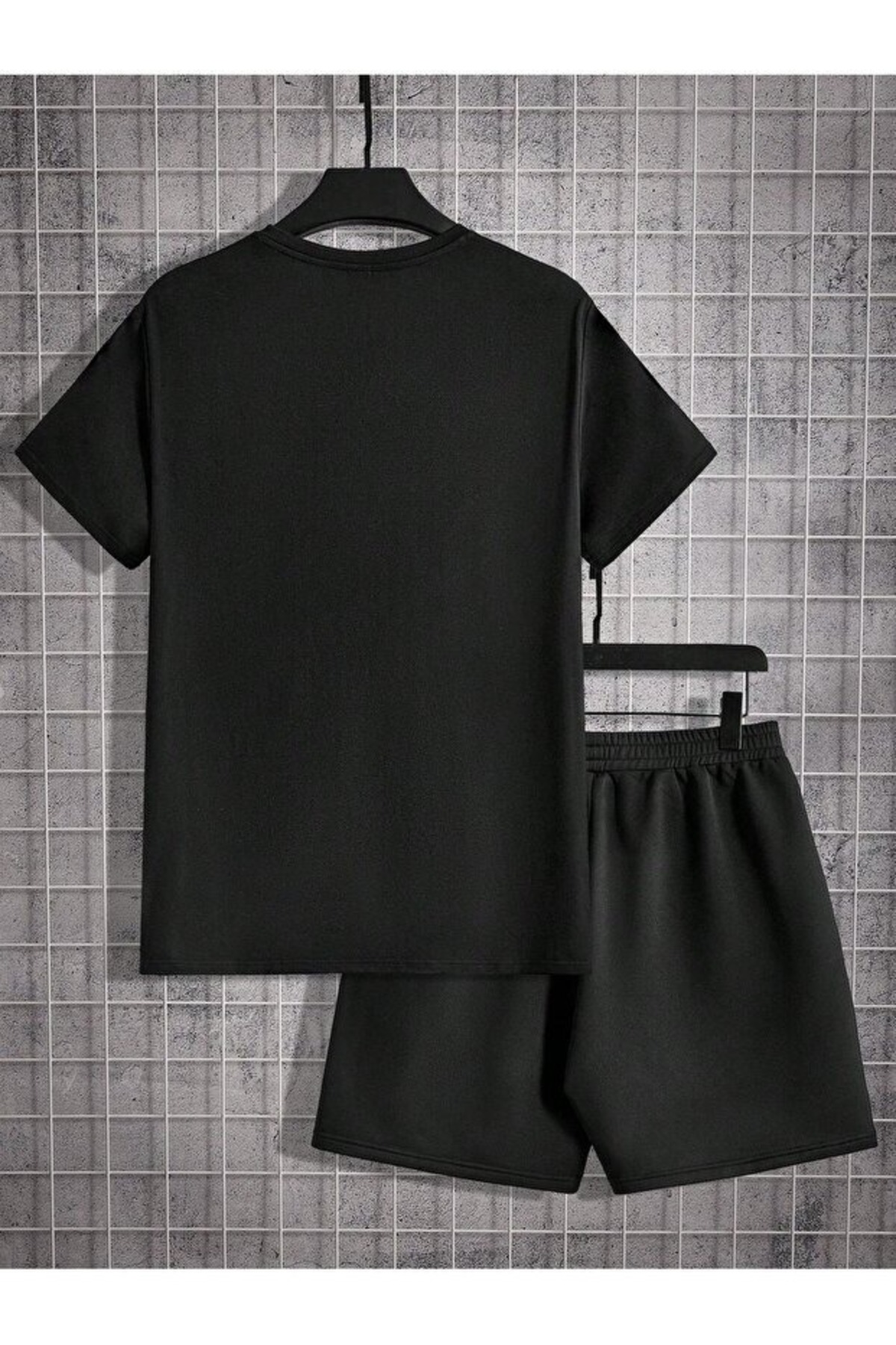 Erkek 2’li Basic Şort Takım Rahat Kalıp Modern Stil - الصورة 2