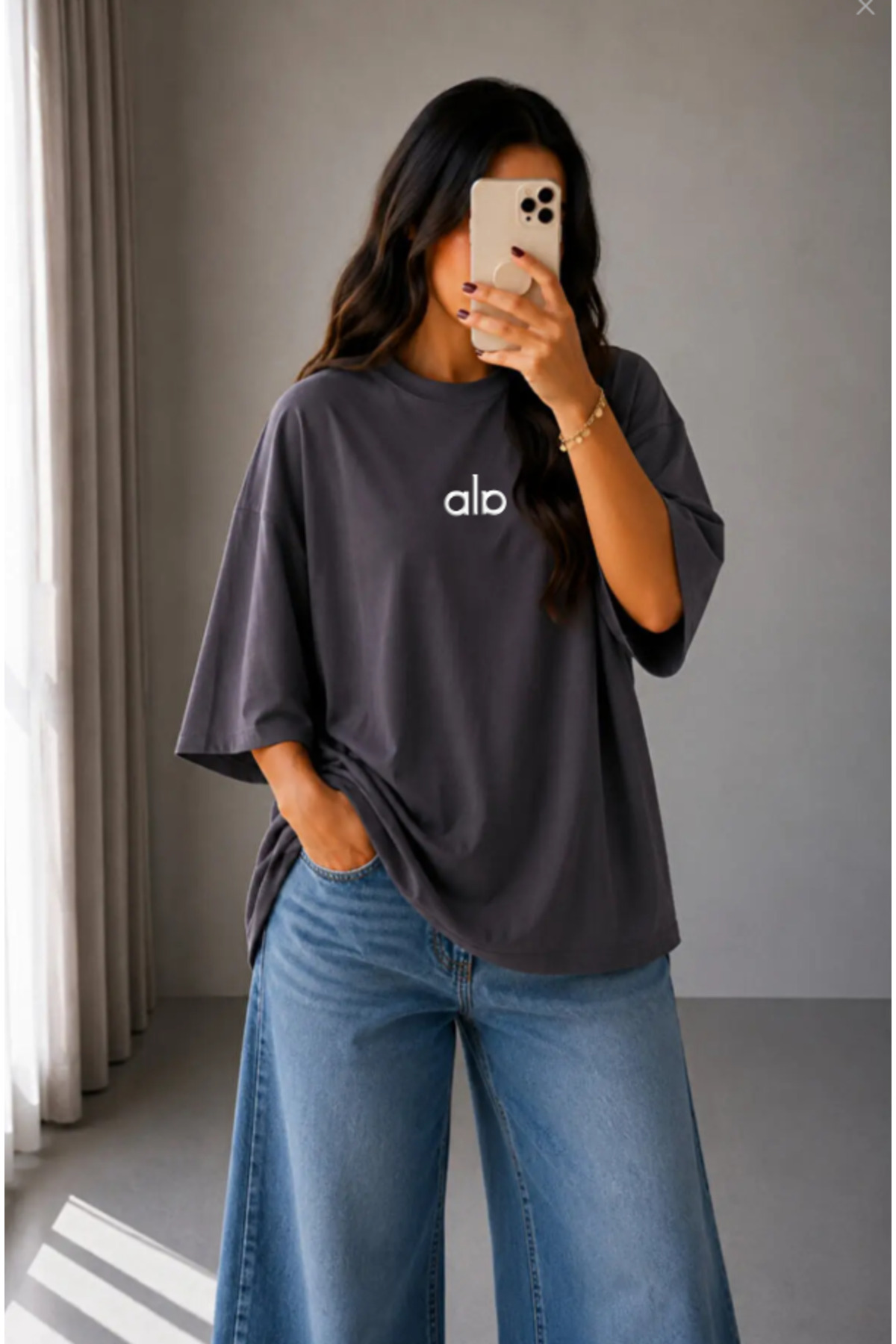 Kadın Oversize 0 Pamuk Casual Tişört Modern Günlük Stil