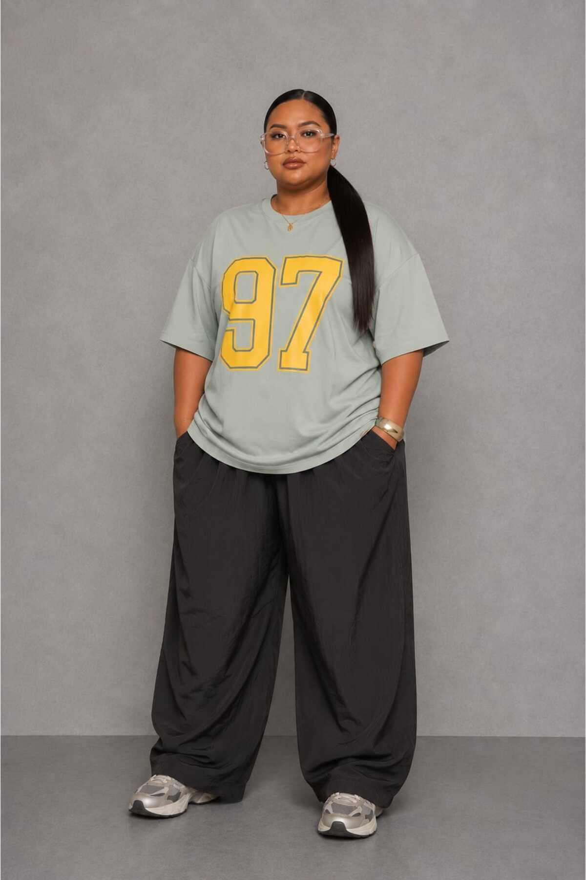 Büyük Beden Kadın Oversize 97 Baskılı Basic Tişört Bisiklet Yaka Kısa Kollu Rahat Günlük Salaş Tişört L XL 2XL 3XL 4XL 5XL 6XL 7XL 8XL 9XL