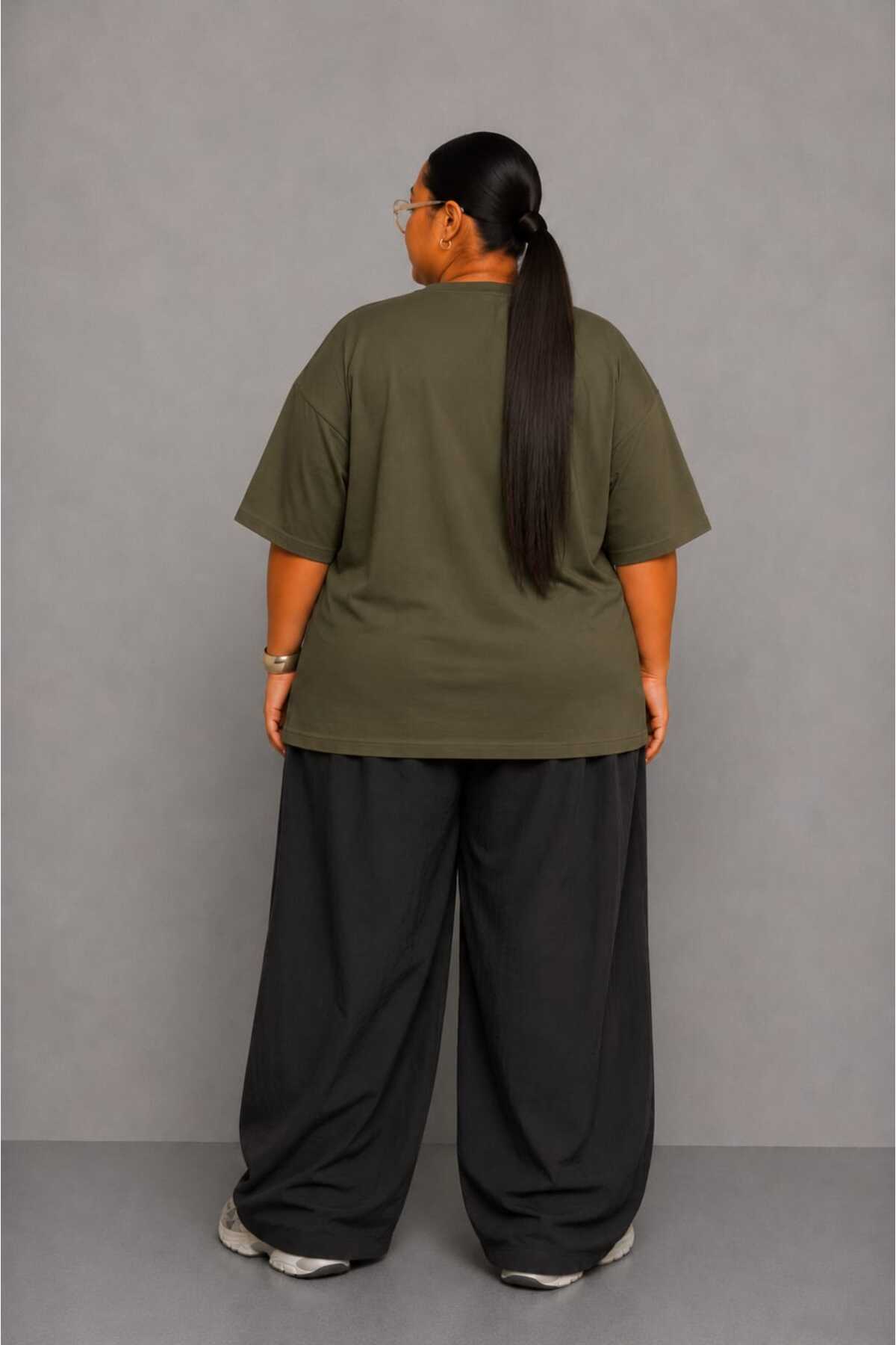 Büyük Beden Kadın Oversize 97 Baskılı Basic Tişört Bisiklet Yaka Kısa Kollu Rahat Günlük Salaş Tişört L XL 2XL 3XL 4XL 5XL 6XL 7XL 8XL 9XL - الصورة 3