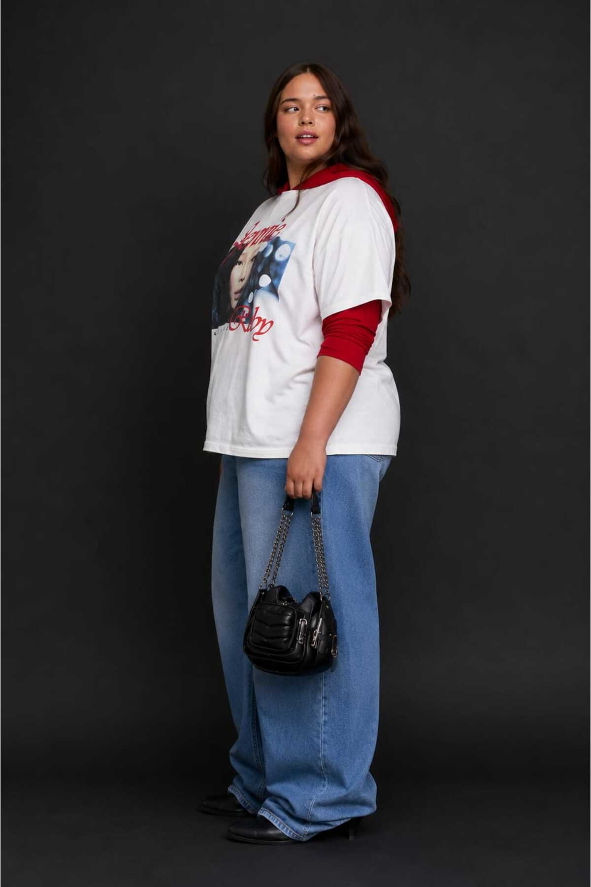 Büyük Beden Kadın Oversize Jennie Baskılı Basic Tişört Bisiklet Yaka Kısa Kollu Rahat Günlük Tişört L XL 2XL 3XL 4XL 5XL 6XL 7XL 8XL 9XL - الصورة 3