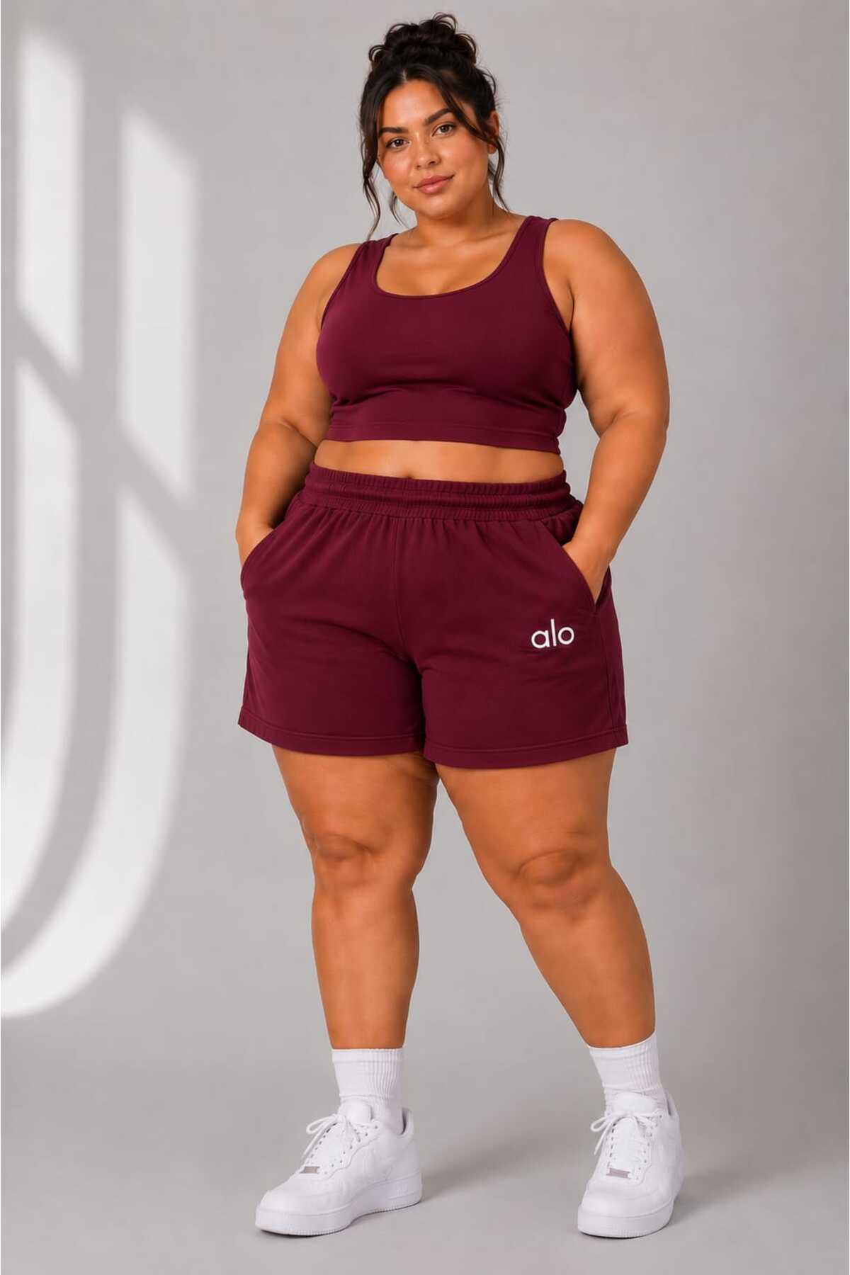 Kadın Büyük Beden Basic Şort Yüksek Bel Cepli Günlük Spor Şort Rahat Kesim L XL 2XL 3XL 4XL 5XL 6XL 7XL 8XL 9XL